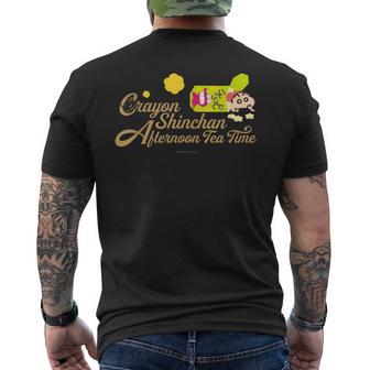 クレヨンしんちゃん チョコビとしんちゃんのティータイム メンズTシャツ バックプリント - Kawaiitshirt