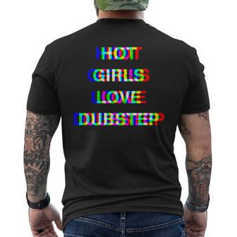 グリッチ ダブステップ レイブ ホットガールズラブデザイン メンズTシャツ バックプリント - Kawaiitshirt