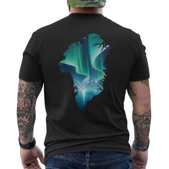 グリーンランド オーロラ ヌーク 北極 オーロラ シーン バケーション メンズTシャツ バックプリント - Kawaiitshirt