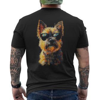 ケアンテリア 犬 ペット アートワーク サングラス ケアンテリア メンズTシャツ バックプリント - Kawaiitshirt