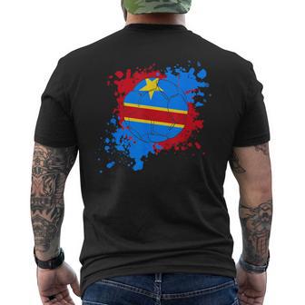 コンゴ民主共和国の国旗付きサッカーボール メンズTシャツ バックプリント - Kawaiitshirt
