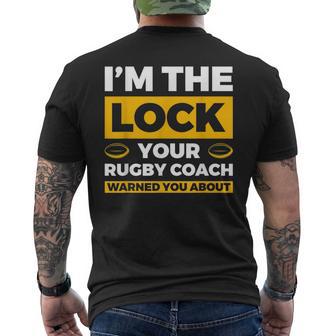 コーチがラグビーについて警告したロックはアイム・ザ・ロック メンズTシャツ バックプリント - Kawaiitshirt