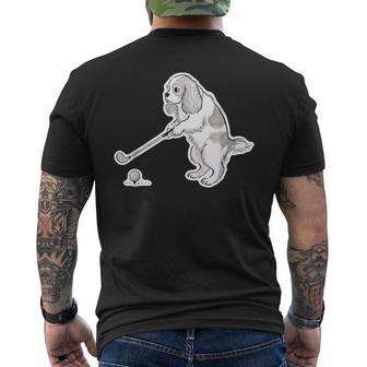ゴルフ キャバリア グッズ おもしろ 犬 面白い 笑える 和風 メンズTシャツ バックプリント - Kawaiitshirt