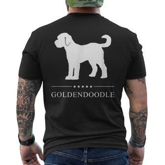 ゴールデンドゥードル 犬 ホワイト シルエット メンズTシャツ バックプリント - Kawaiitshirt