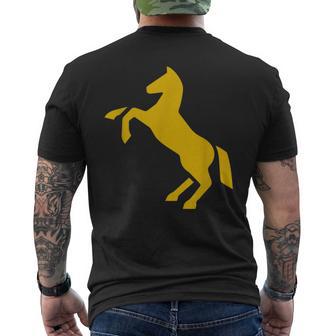 ゴールデンホースデザイン ファニーtシャツ かわいいスタリオン ゴールドギフト メンズTシャツ バックプリント - Kawaiitshirt
