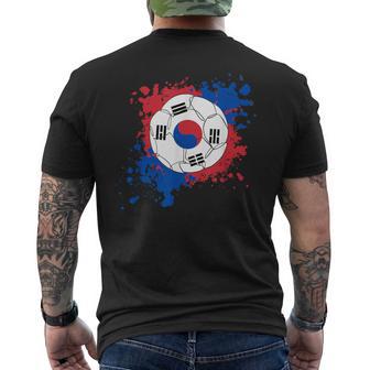 サッカーボール 韓国国旗付き メンズTシャツ バックプリント - Kawaiitshirt