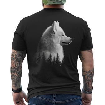 サモエド 犬 グラフィック ペット イラスト サモエド メンズTシャツ バックプリント - Kawaiitshirt