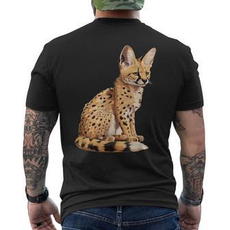 サーバル アニマル サーバルズ アフリカン ワイルドキャット サーバルキャット ワイルドキャット メンズTシャツ バックプリント - Kawaiitshirt