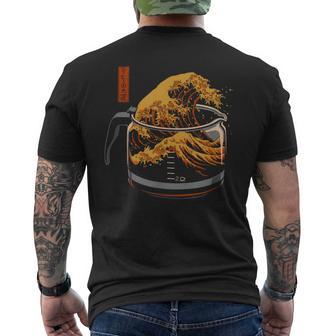 ザ・グレート・ウェーブ・オブ・コーヒー メンズTシャツ バックプリント - Kawaiitshirt