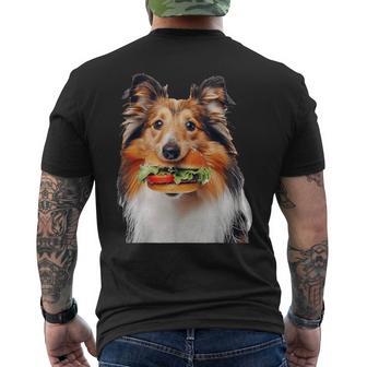 シェットランド・シープドッグ・バーガー メンズTシャツ バックプリント - Kawaiitshirt