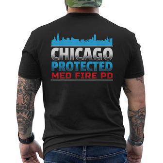シカゴ・プロテクテッド Med Fire Pd シカゴファン向け メンズTシャツ バックプリント - Kawaiitshirt