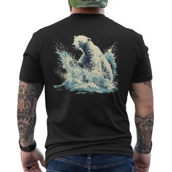 シロクマ 海洋哺乳類 アートワーク 海洋 シロクマモチーフ メンズTシャツ バックプリント - Kawaiitshirt