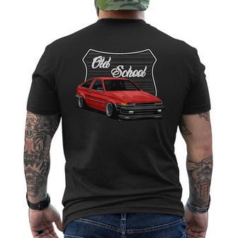 ジャパニーズクラシックチューナー、ドリフトカー、メンズオールドスクールホットロッド メンズTシャツ バックプリント - Kawaiitshirt
