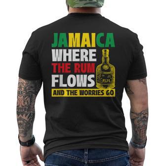 ジャマイカラム、レゲエ、ビーツ、ジャマイカバケーション メンズTシャツ バックプリント - Kawaiitshirt