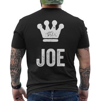 ジョー・ザ・キングクラウン＆ネーム・デザイン・フォー・メンズ・フォー・メンズ メンズTシャツ バックプリント - Kawaiitshirt
