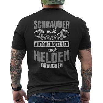 スクリュードライバー Weil 自動車メーカー ヘルデンニードル メカニック メンズTシャツ バックプリント - Kawaiitshirt