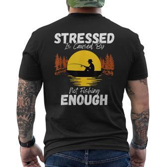 ストレスはファニーバスフライを十分に釣らないことが原因です メンズTシャツ バックプリント - Kawaiitshirt