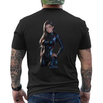 セクシー アニメ レース ガール 長袖tシャツ メンズTシャツ バックプリント - Kawaiitshirt