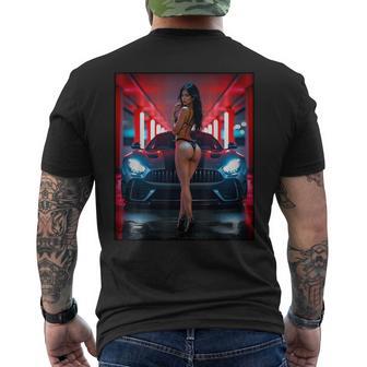 セクシーガールグラフィックtシャツ セクシービキニモデル&エキゾチックカー メンズTシャツ バックプリント - Kawaiitshirt