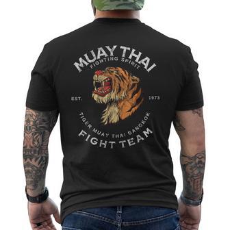 タイガー ムエタイ バンコク ジム レトロ ヴィンテージ メンズTシャツ バックプリント - Kawaiitshirt