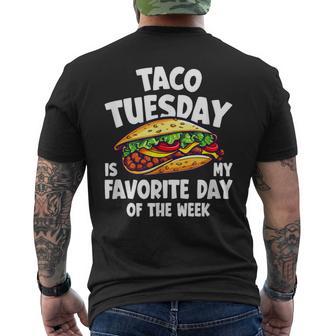 タコ・チューズデーは1週間のうちで一番好きな日 Taco Tuesday Is My Favorite Day メンズTシャツ バックプリント - Kawaiitshirt