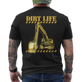 ダートライフ 建設掘削機 重機 オペレーター メンズTシャツ バックプリント - Kawaiitshirt