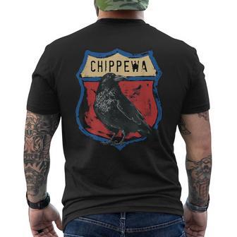 チペワ アメリカインディアン部族 レイヴン インターステート バッジ メンズTシャツ バックプリント - Kawaiitshirt