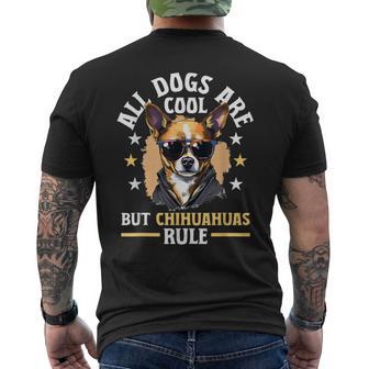 チワワ 犬種 ペット 全犬はかっこいいけどチワワのルール メンズTシャツ バックプリント - Kawaiitshirt