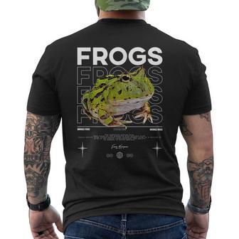ツノガエル ストリートウェア カエル飼育員 メンズTシャツ バックプリント - Kawaiitshirt
