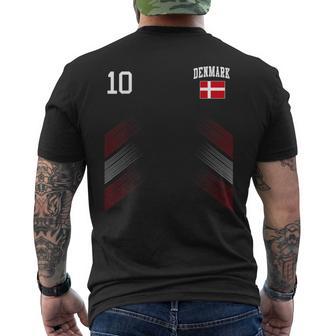 デンマーク サッカーファンジャージー デンマーク国旗 フットボール愛好家 メンズTシャツ バックプリント - Kawaiitshirt