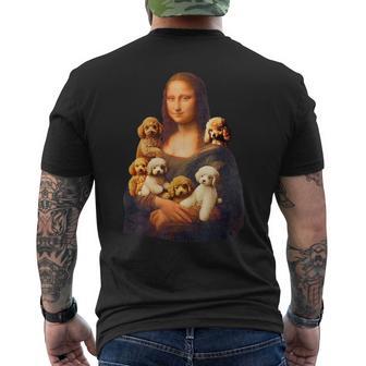 トイプードル モナリザ 面白いtシャツ 犬 かわいい メンズ 子供 おもしろ 服 グッズ ネタ わんこ イヌ メンズTシャツ バックプリント - Kawaiitshirt