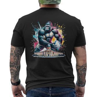 トゥールーズラグビー水彩 メンズTシャツ バックプリント - Kawaiitshirt