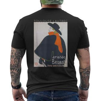 トゥールーズ・ロートレック アリスティド・ブリュアン キャバレー メンズTシャツ バックプリント - Kawaiitshirt
