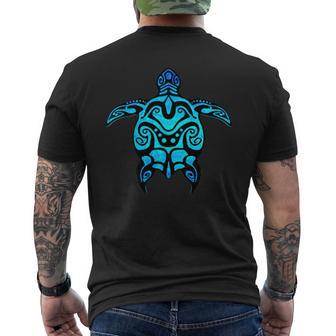 トライバル ハワイアン マオリ 太陽 ウミガメ 両面 メンズTシャツ バックプリント - Kawaiitshirt