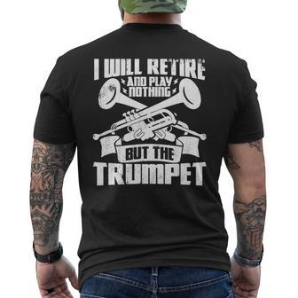 トランペットじいさん吹奏楽団マーチングバンド 長袖tシャツ メンズTシャツ バックプリント - Kawaiitshirt