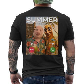 トロピカル ビーチ 夏 ミーム ジョーク トゥン サフール ジョン ポーク 面白い メンズTシャツ バックプリント - Kawaiitshirt