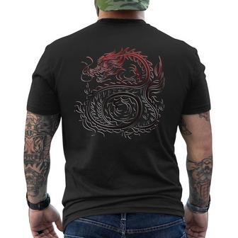 ドラゴンプリント トライバル タトゥー メンズTシャツ バックプリント - Kawaiitshirt
