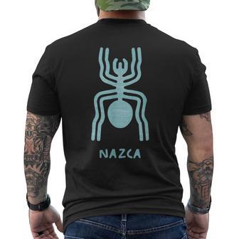 ナスカ ライン ペルーの地上絵モンキー宇宙飛行士クモ レトロ メンズTシャツ バックプリント - Kawaiitshirt