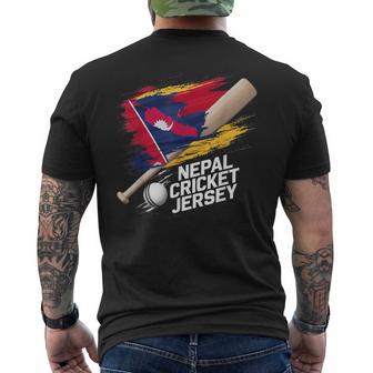 ネパール クリケットジャージ 2024 ネパールのクリケットフラッグ メンズTシャツ バックプリント - Kawaiitshirt
