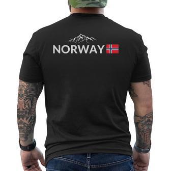 ノルウェー国旗 山 アウトドア旅行 In ノルウェー メンズTシャツ バックプリント - Kawaiitshirt