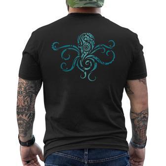 ハワイ トライバル オクトパス トカゲ ハワイアン タコ好き メンズTシャツ バックプリント - Kawaiitshirt