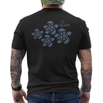 ハワイアン ウミガメ ホヌ オハナ 海洋動物 ハワイ ビンテージ メンズTシャツ バックプリント - Kawaiitshirt