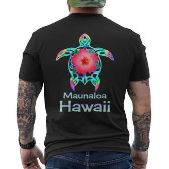ハワイアン カラフル ウミガメ マウナロア ハワイ メンズTシャツ バックプリント - Kawaiitshirt