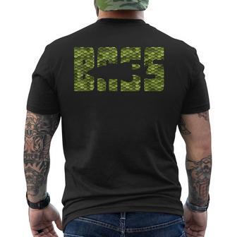 バスフィッシングティー オオクチ バスアングラーフィッシュティー メンズTシャツ バックプリント - Kawaiitshirt