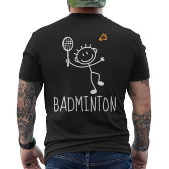バドミントンプレーヤー バドミントンラケット シャトルコック バーディースポーツ 長袖tシャツ メンズTシャツ バックプリント - Kawaiitshirt
