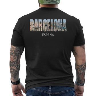 バルセロナ スペイン ジャージ バルセロナ エスパーニャ ヴィンテージ お土産 メンズTシャツ バックプリント - Kawaiitshirt