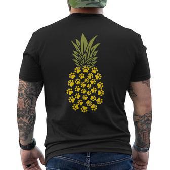パイナップル猫の肉球プリント メンズTシャツ バックプリント - Kawaiitshirt