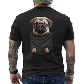 パグ 面白いtシャツ イヌ ポケット わんこ メンズ 犬好き グッズ かわいい おもしろ 面白い 服 ネタ 長袖tシャツ メンズTシャツ バックプリント - Kawaiitshirt