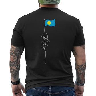 パラオ国旗 パラオ国旗 パラオ愛国国旗 メンズTシャツ バックプリント - Kawaiitshirt