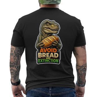 パンと絶滅を避ける恐竜ケトユーモア。 長袖tシャツ メンズTシャツ バックプリント - Kawaiitshirt